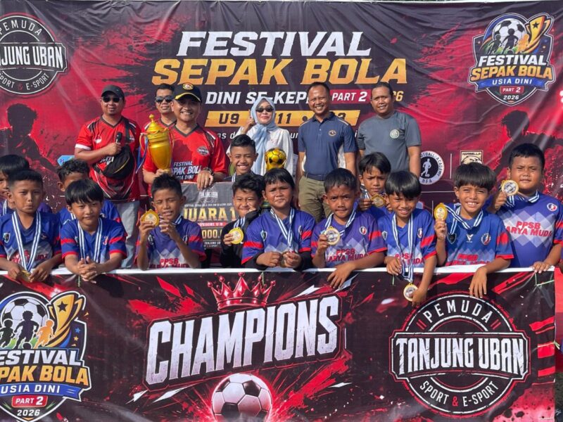 Lanal Bintan Dukung Pembinaan Generasi Muda, Danlanal hadiri Penutupan Festival Sepak Bola Usia Dini Se-Kepri 2026