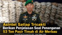 Asintel Satlap Tricakti Beri Penjelasan Terkait Penanganan 53 Ton Pasir Timah di Air Merbau
