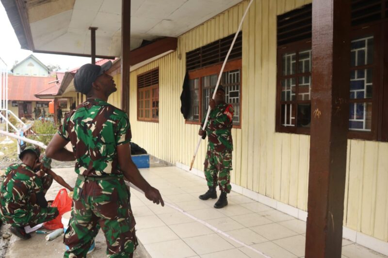 Kodim 1714/PJ Gelar Karya Bakti Merah Putih SMP Negeri 1 Mulia Kab. Puncak Jaya