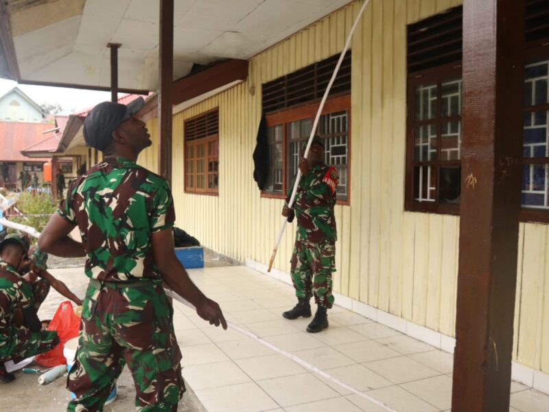 Kodim 1714/PJ Gelar Karya Bakti Merah Putih SMP Negeri 1 Mulia Kab. Puncak Jaya