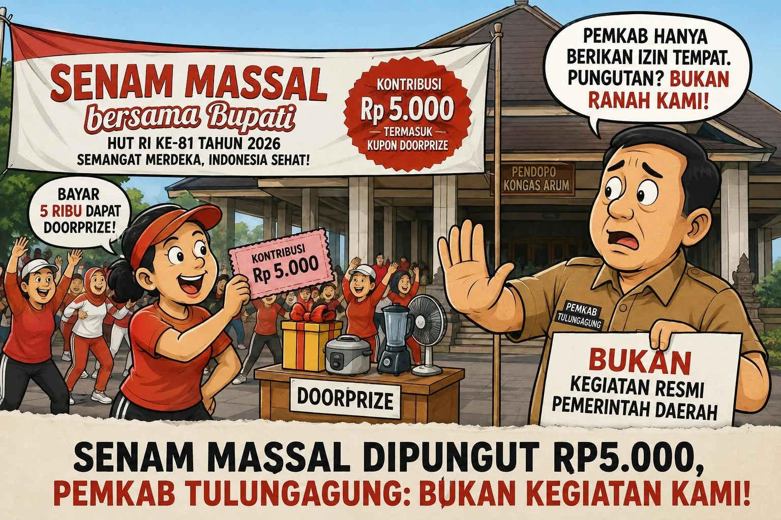 Senam Massal di Pendopo Tulungagung Dipungut Rp5.000, Pemkab Tegaskan Bukan Kegiatan Pemerintah – Detiktoday.com
