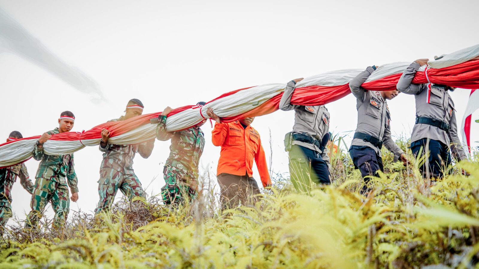 Sang Merah Putih Terbesar di Indonesia Berkibar di Puncak Gunung Cycloop, Koops TNI Habema : Gegap Gempita Damai Persatuan dari Tanah Cenderawasih