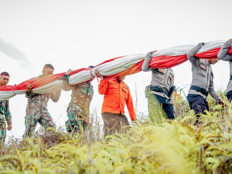 Sang Merah Putih Terbesar di Indonesia Berkibar di Puncak Gunung Cycloop, Koops TNI Habema : Gegap Gempita Damai Persatuan dari Tanah Cenderawasih