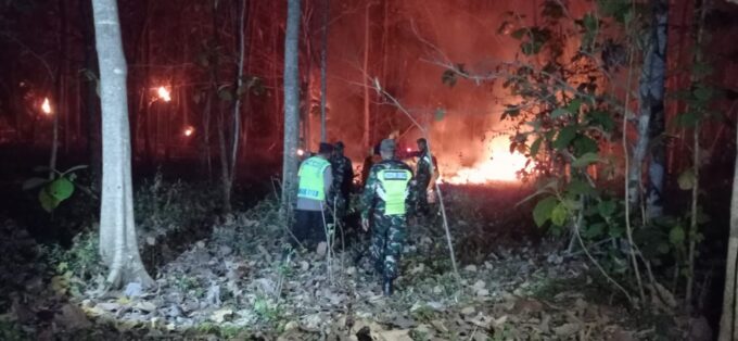 Gerak Cepat Babinsa Kodim Ponorogo dan Unsur Terkait, Atasi Kebakaran di Pekarangan Warga 